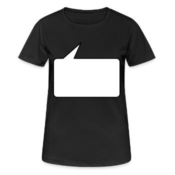 Sprechblase eckig klein 2c - Frauen T-Shirt atmungsaktiv - Schwarz - Vorne - AI Model Female 172 light (172cm)