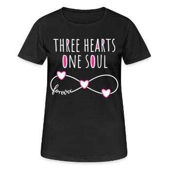 3 Herzen Seele Infinity forever für drei Freunde - Frauen T-Shirt atmungsaktiv - Schwarz - Vorne - AI Model Female 172 light (172cm)