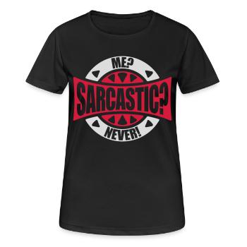 moi sarcastique ne cite jamais - T-shirt respirant Femme - noir - Devant - AI Model Female 172 light (172cm)