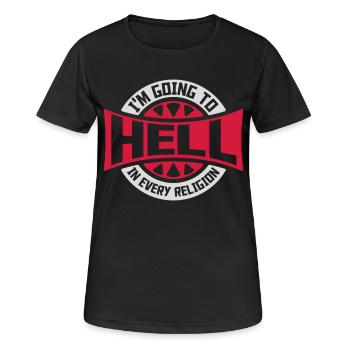 En allant en enfer - T-shirt respirant Femme - noir - Devant - AI Model Female 172 light (172cm)