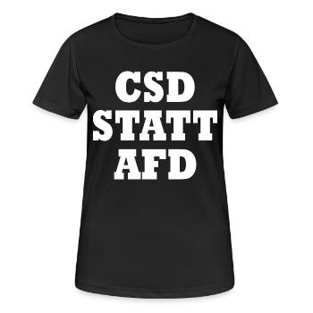 Csd statt afd - Frauen T-Shirt atmungsaktiv - Schwarz - Vorne - AI Model Female 172 light (172cm)