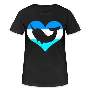 Narwal - Frauen T-Shirt atmungsaktiv - Schwarz - Vorne - AI Model Female 172 light (172cm)