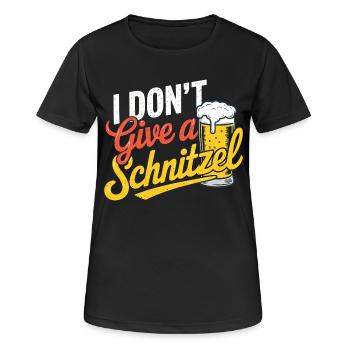 Je m’en fous d’une escalope - T-shirt respirant Femme - noir - Devant - AI Model Female 172 light (172cm)