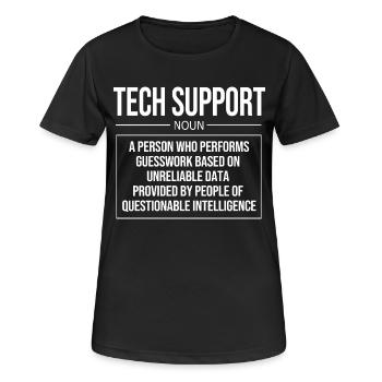 Assistance technique - T-shirt respirant Femme - noir - Devant - AI Model Female 172 light (172cm)