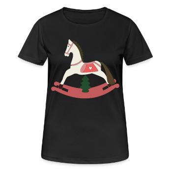 Rocking Horse Christmas - Women's Breathable T-Shirt - black - Front - AI Model Female 172 light (172cm)