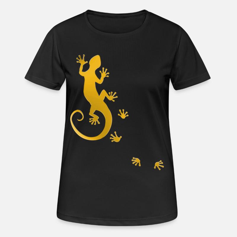 running gecko gold - Women's Breathable T-Shirt - black