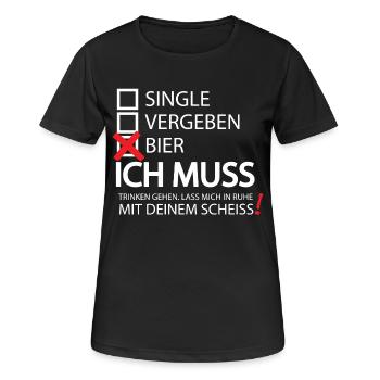 Single Vergeben Bier Trinker Geschenk T Shirt - Frauen T-Shirt atmungsaktiv - Schwarz - Vorne - AI Model Female 172 light (172cm)