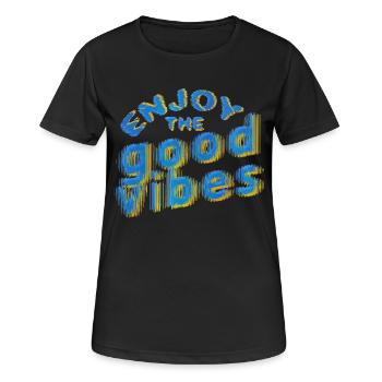Good Vibes (lettrage) 02 - T-shirt respirant Femme - noir - Devant - AI Model Female 172 light (172cm)