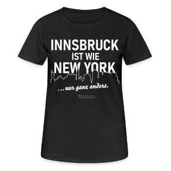 Innsbruck ist wie New York - Frauen T-Shirt atmungsaktiv - Schwarz - Vorne - AI Model Female 172 light (172cm)