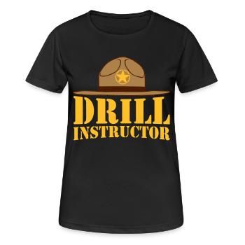Drill Instructor Sheriff - Frauen T-Shirt atmungsaktiv - Schwarz - Vorne - AI Model Female 172 light (172cm)