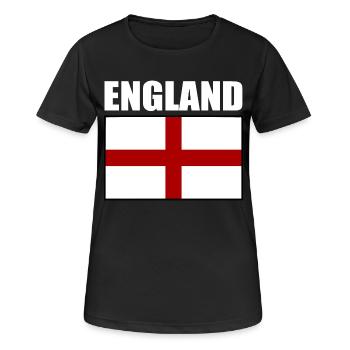 angleterre - T-shirt respirant Femme - noir - Devant - AI Model Female 172 light (172cm)