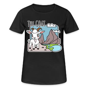 The GOAT - Niedliche kleine Ziege in den Bergen - Frauen T-Shirt atmungsaktiv - Schwarz - Vorne - AI Model Female 172 light (172cm)