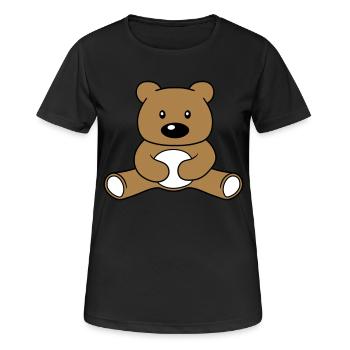 baer suess niedlich sitzen klein comic cartoon cli - Frauen T-Shirt atmungsaktiv - Schwarz - Vorne - AI Model Female 172 light (172cm)