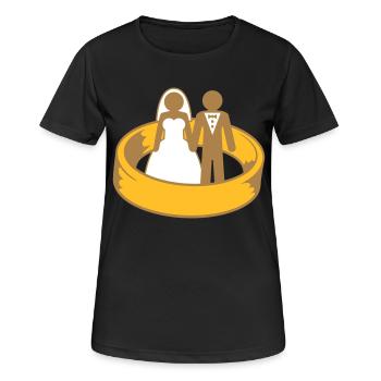 ehering married couple dress team around circle marry rin - Women's Breathable T-Shirt - black - Front - AI Model Female 172 light (172cm)
