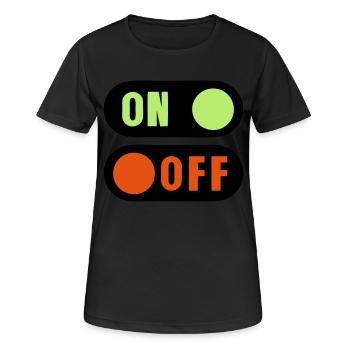 bouton on off - T-shirt respirant Femme - noir - Devant - AI Model Female 172 light (172cm)