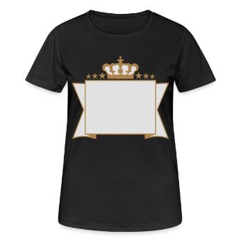 plakat rahmen bild prinz krone könig verziert gesc - Frauen T-Shirt atmungsaktiv - Schwarz - Vorne - AI Model Female 172 light (172cm)