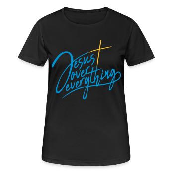 Jésus sur tout - T-shirt respirant Femme - noir - Devant - AI Model Female 172 light (172cm)