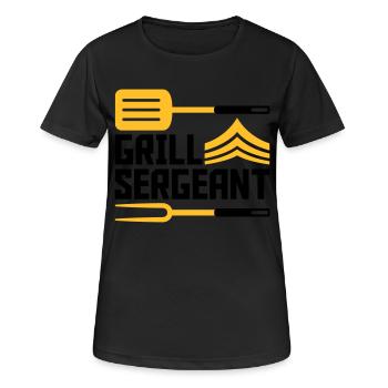Grill Master Grill Sergent BBQ - T-shirt respirant Femme - noir - Devant - AI Model Female 172 light (172cm)