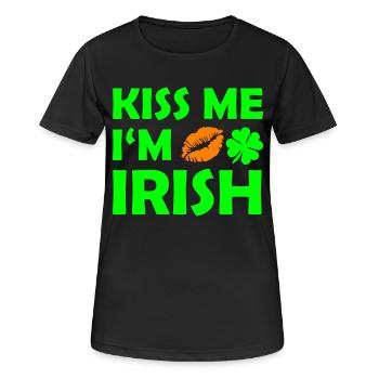 kiss me im irish - Frauen T-Shirt atmungsaktiv - Schwarz - Vorne - AI Model Female 172 light (172cm)