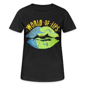 Lippen dieser Welt - Frauen T-Shirt atmungsaktiv - Schwarz - Vorne - AI Model Female 172 light (172cm)