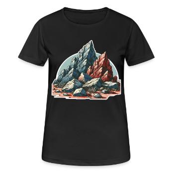 Rocher des montagnes - T-shirt respirant Femme - noir - Devant - AI Model Female 172 light (172cm)