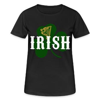 irish - Frauen T-Shirt atmungsaktiv - Schwarz - Vorne - AI Model Female 172 light (172cm)