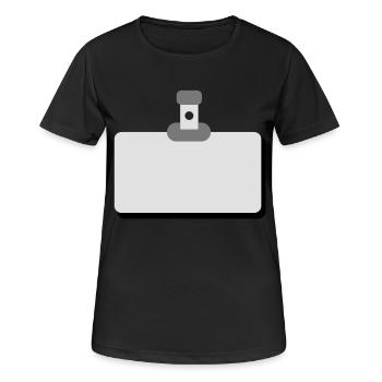 namensschild leer - Frauen T-Shirt atmungsaktiv - Schwarz - Vorne - AI Model Female 172 light (172cm)
