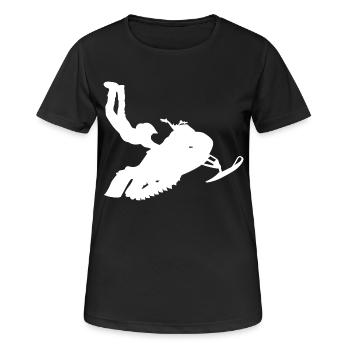 Schneemobil Motorschlitten Schneemotorrad - Frauen T-Shirt atmungsaktiv - Schwarz - Vorne - AI Model Female 172 light (172cm)
