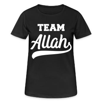 Team Allah cooles Geschenk für gläubige Moslems - Frauen T-Shirt atmungsaktiv - Schwarz - Vorne - AI Model Female 172 light (172cm)