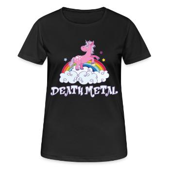 death metal - Frauen T-Shirt atmungsaktiv - Schwarz - Vorne - AI Model Female 172 light (172cm)
