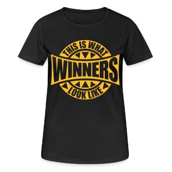 À quoi ressemblent les gagnants - T-shirt respirant Femme - noir - Devant - AI Model Female 172 light (172cm)