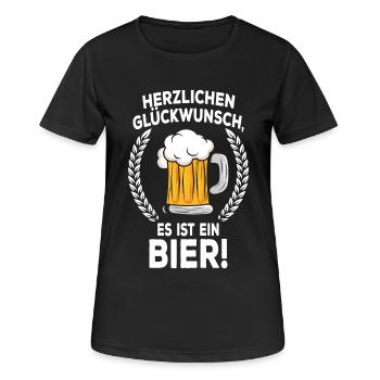 Bierbauch Schwangerschaft Vater Schwanger Bier - Frauen T-Shirt atmungsaktiv - Schwarz - Vorne - AI Model Female 172 light (172cm)