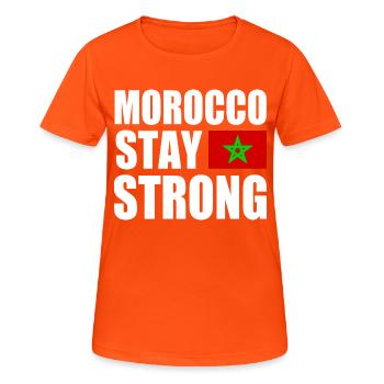 Morocco stay strong - T-shirt respirant Femme - orange néon - Devant - AI Model Female 172 dark (172cm)