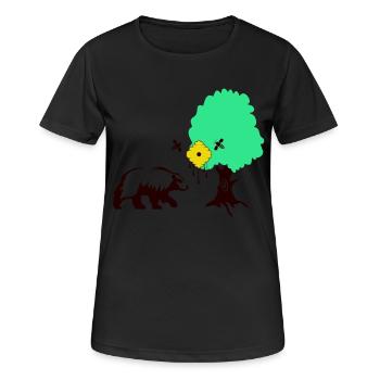 bär honig - Frauen T-Shirt atmungsaktiv - Schwarz - Vorne - AI Model Female 172 light (172cm)