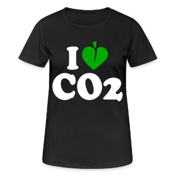 I love co2 - Frauen T-Shirt atmungsaktiv - Schwarz - Vorne - AI Model Female 172 light (172cm)