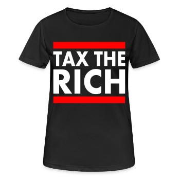 Tax the rich - Frauen T-Shirt atmungsaktiv - Schwarz - Vorne - AI Model Female 172 light (172cm)