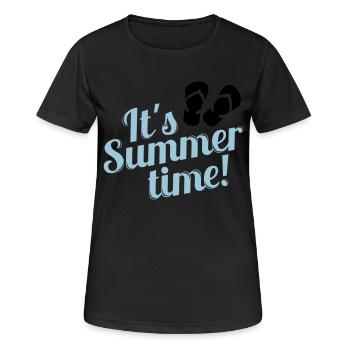 Summertime - Frauen T-Shirt atmungsaktiv - Schwarz - Vorne - AI Model Female 172 light (172cm)