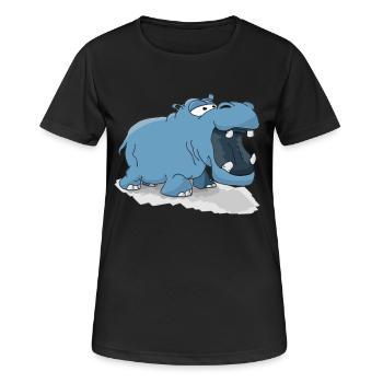 Nielpferd - Frauen T-Shirt atmungsaktiv - Schwarz - Vorne - AI Model Female 172 light (172cm)