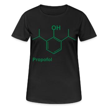 Vert propofol - T-shirt respirant Femme - noir - Devant - AI Model Female 172 light (172cm)