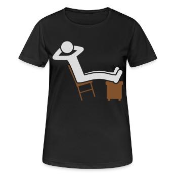 Chillen Mann Stuhl Icon - Frauen T-Shirt atmungsaktiv - Schwarz - Vorne - AI Model Female 172 light (172cm)