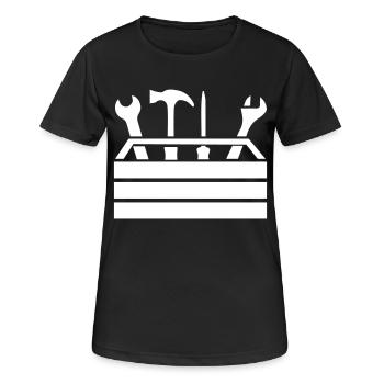 Boîte à outils de l’atelier 1 - T-shirt respirant Femme - noir - Devant - AI Model Female 172 light (172cm)