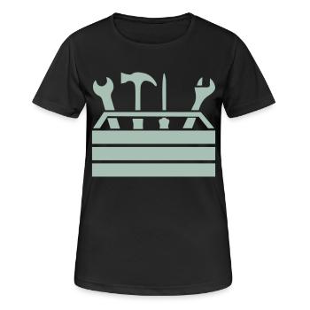Tool Workshop Tool Box 1 - Women's Breathable T-Shirt - black - Front - AI Model Female 172 light (172cm)