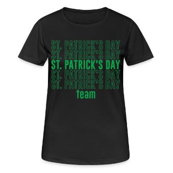 Team Saint-Patrick St Patrick Fête Des Patricks - T-shirt respirant Femme - noir - Devant - AI Model Female 172 light (172cm)