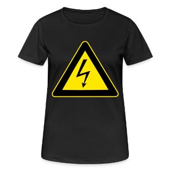 Avertissement à haute tension - T-shirt respirant Femme - noir - Devant - AI Model Female 172 light (172cm)