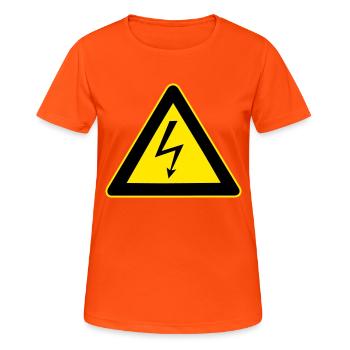 Avertissement à haute tension - T-shirt respirant Femme - orange néon - Devant - AI Model Female 172 dark (172cm)