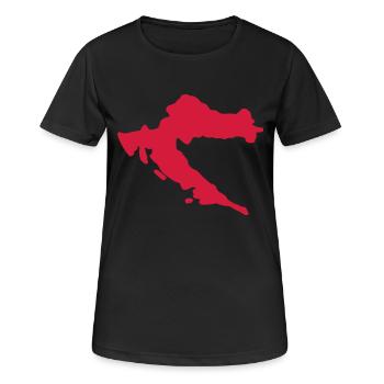 Croatia outline - Women's Breathable T-Shirt - black - Front - AI Model Female 172 light (172cm)