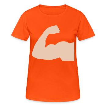 Arm 1 - Women's Breathable T-Shirt - neon orange - Front - AI Model Female 172 dark (172cm)