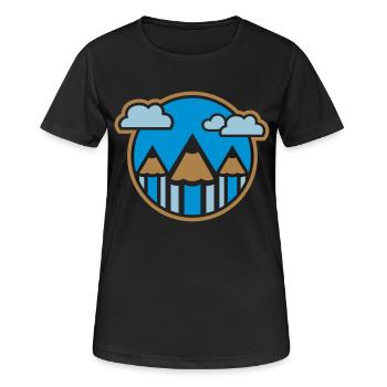 Stifte Landschaft 02 - Frauen T-Shirt atmungsaktiv - Schwarz - Vorne - AI Model Female 172 light (172cm)