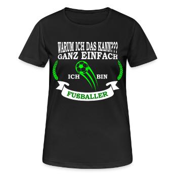 Fußballer Ich bin Fußballer Fußballtrainer - Frauen T-Shirt atmungsaktiv - Schwarz - Vorne - AI Model Female 172 light (172cm)