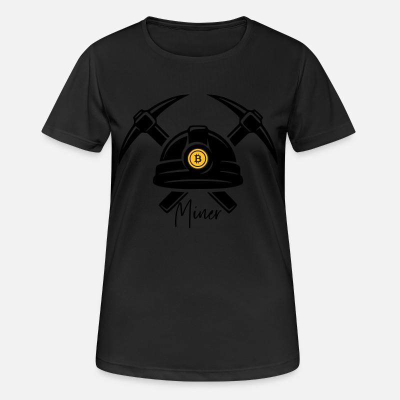 MINER Mining blockchain crypro Bit coins money - Women's Breathable T-Shirt - black